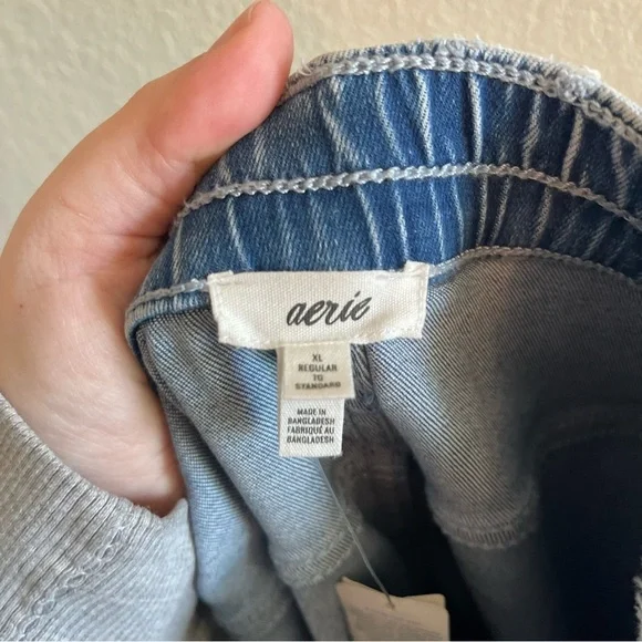NWT Aerie Pull On Baby Flare Jeans Medium Wash Retro Y2K Women's Size XL - Picture 8 of 12